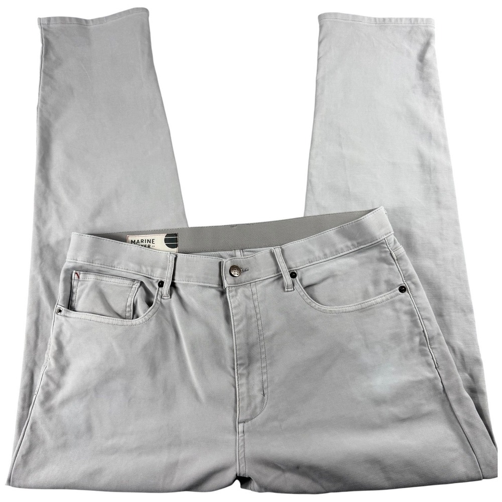 Marine Layer Slim Straight Fit Pants Light Gray 34x30 Style 19361 Mens